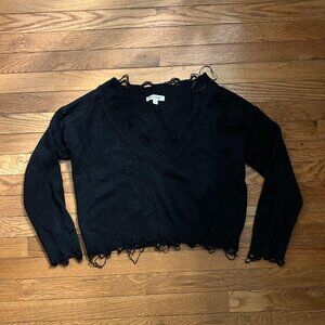 Wild Honey black distressed sweater Size Small